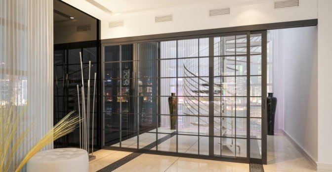 Szklany przedział pomieszczeń